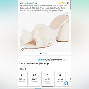 Amazon purchased white heel sandals